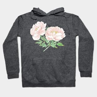 Pair of Peonies Watercolor Illustration Hoodie